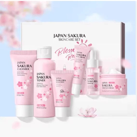 Japan Sakura Skin Care Set (Original) – Luxurious Cherry Blossom Facial Kit for Glowing Skin