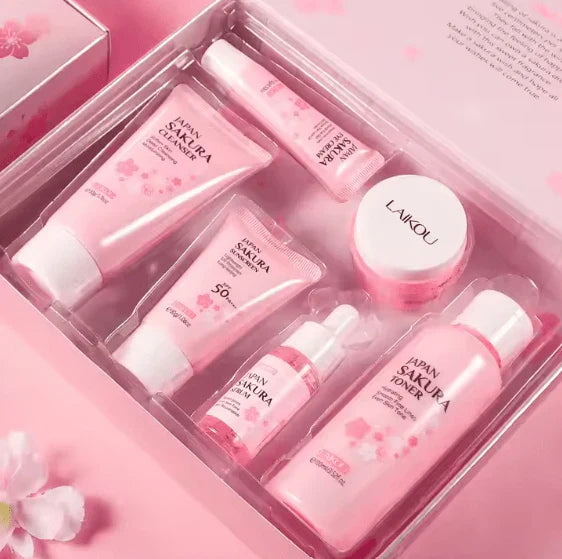 Japan Sakura Skin Care Set (Original) – Luxurious Cherry Blossom Facial Kit for Glowing Skin