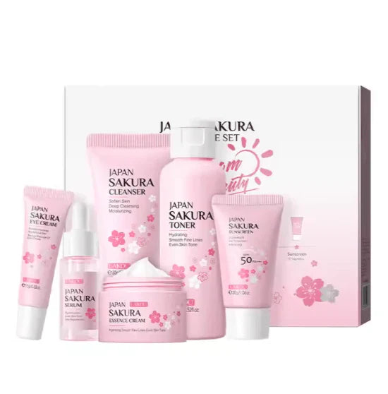 Japan Sakura Skin Care Set (Original) – Luxurious Cherry Blossom Facial Kit for Glowing Skin