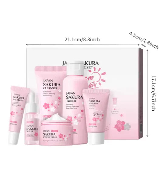 Japan Sakura Skin Care Set (Original) – Luxurious Cherry Blossom Facial Kit for Glowing Skin