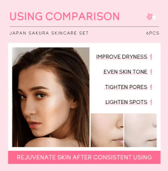 Japan Sakura Skin Care Set (Original) – Luxurious Cherry Blossom Facial Kit for Glowing Skin