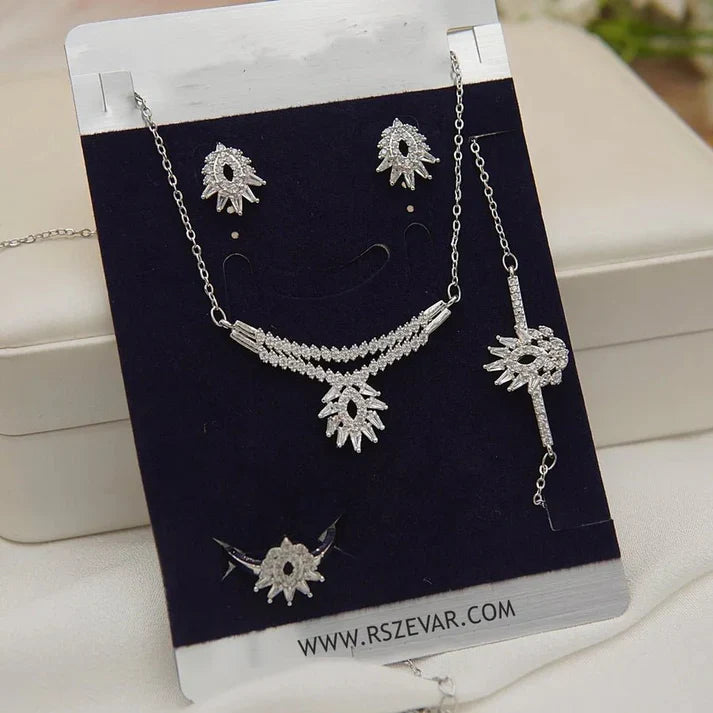 Mirage Necklace Set – Elegant Crystal Jewelry Set for Women (Necklace & Earrings Combo)