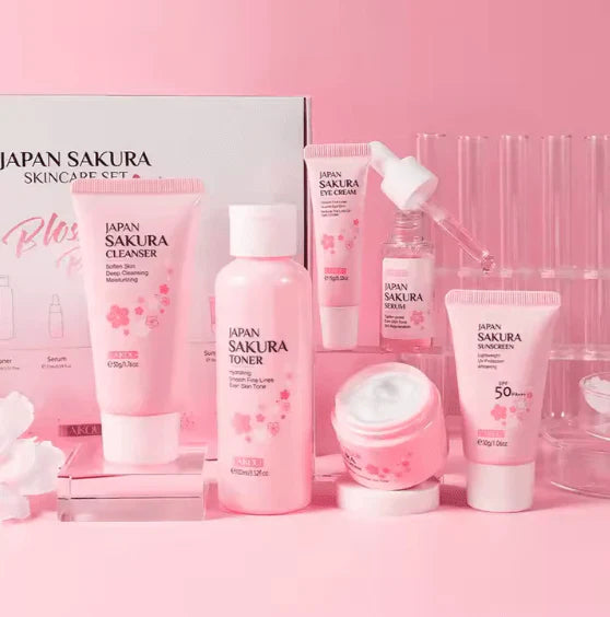 Japan Sakura Skin Care Set (Original) – Luxurious Cherry Blossom Facial Kit for Glowing Skin